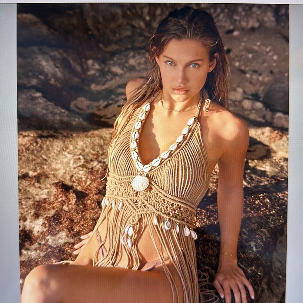 Ishtar Summer / Beach dress. Brand new. Handmade with shell and bead details